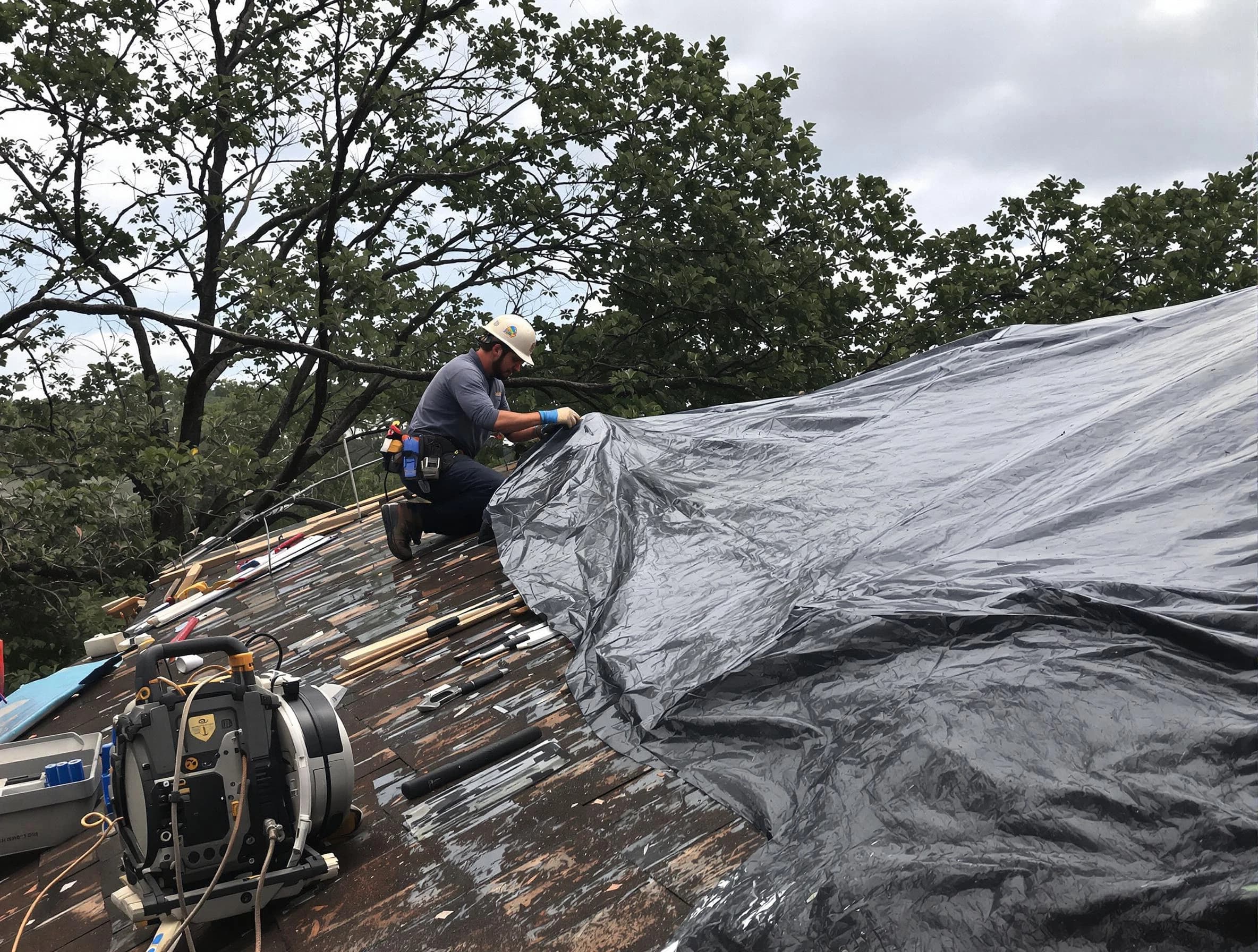 North Olmsted Roofing Company responding to an emergency roof repair call in North Olmsted, OH