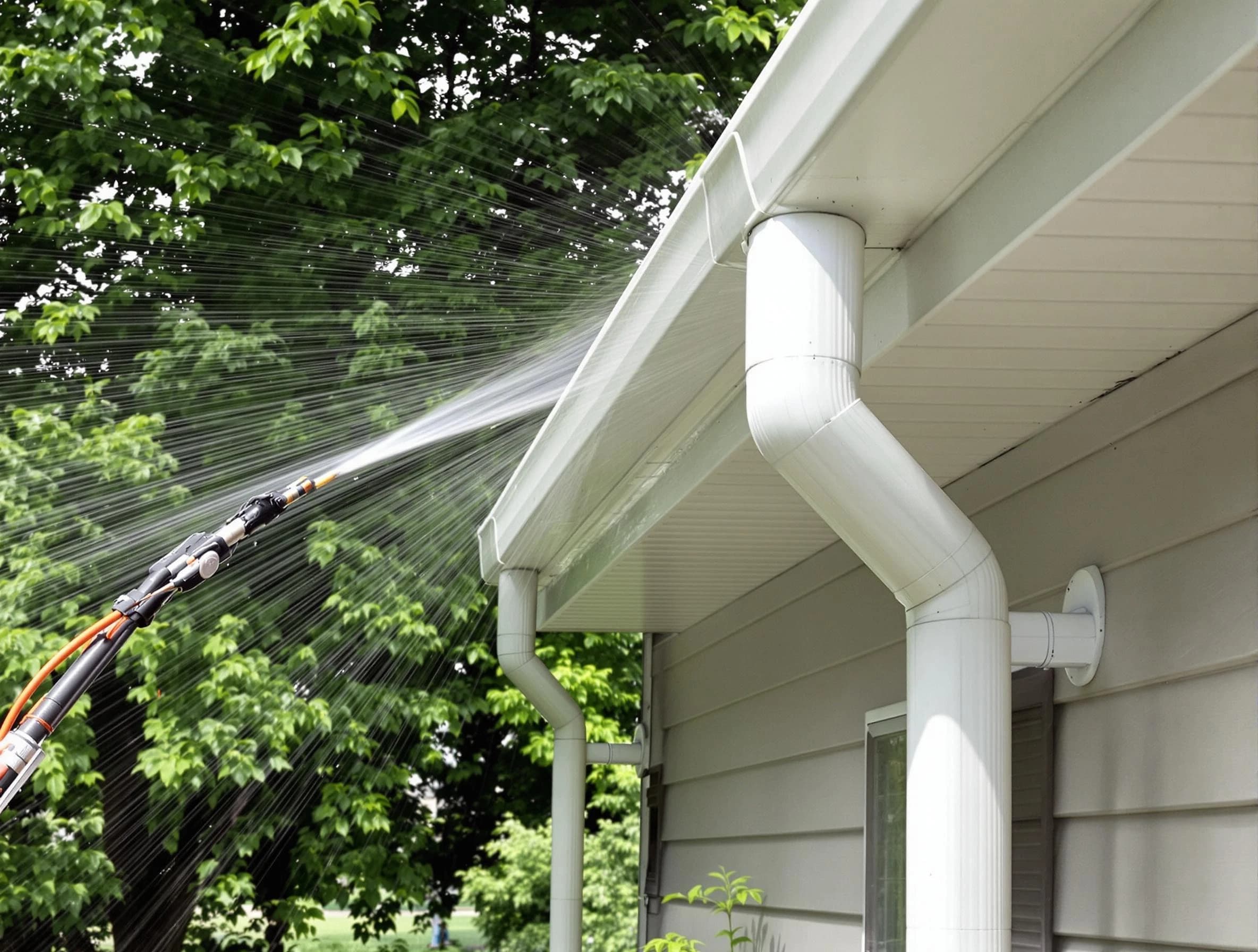 Cleared gutters by North Olmsted Roofing Company for a clean drainage system in North Olmsted, OH