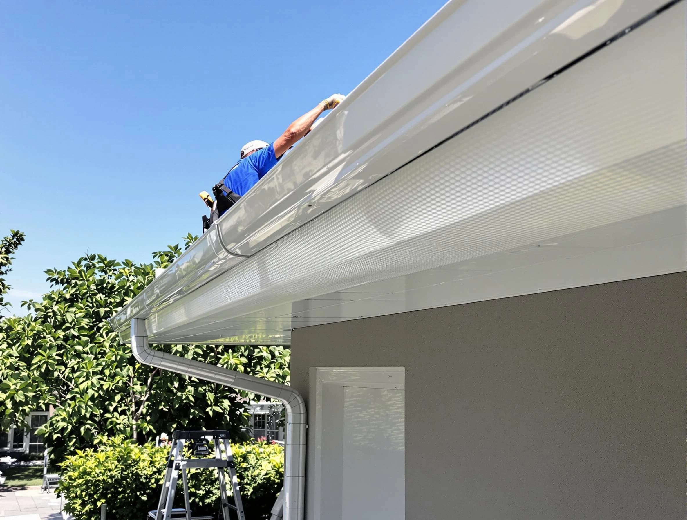 Debris-free gutter guard system by North Olmsted Roofing Company in North Olmsted, OH