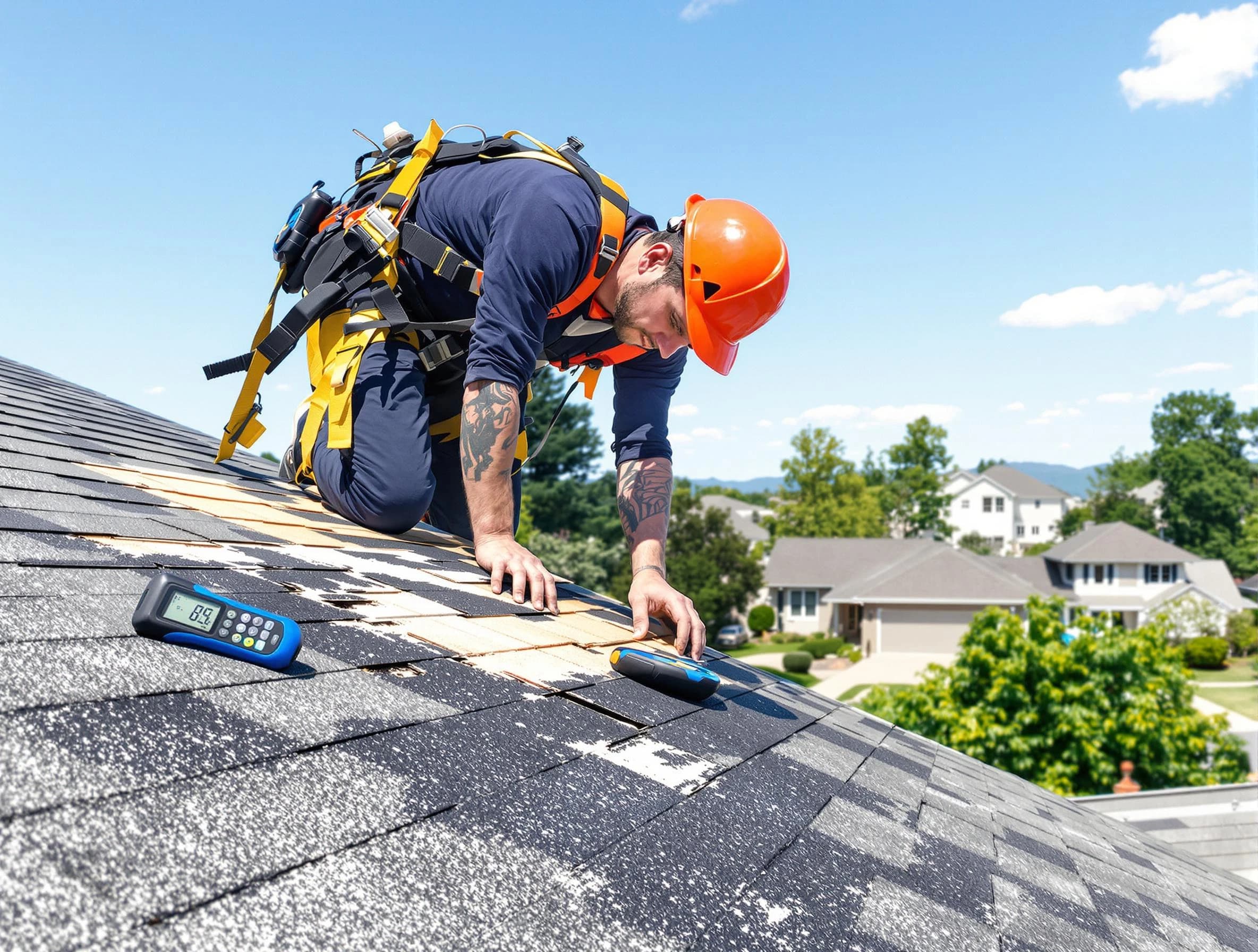 North Olmsted Roofing Company professional performing roof repairs in North Olmsted, OH