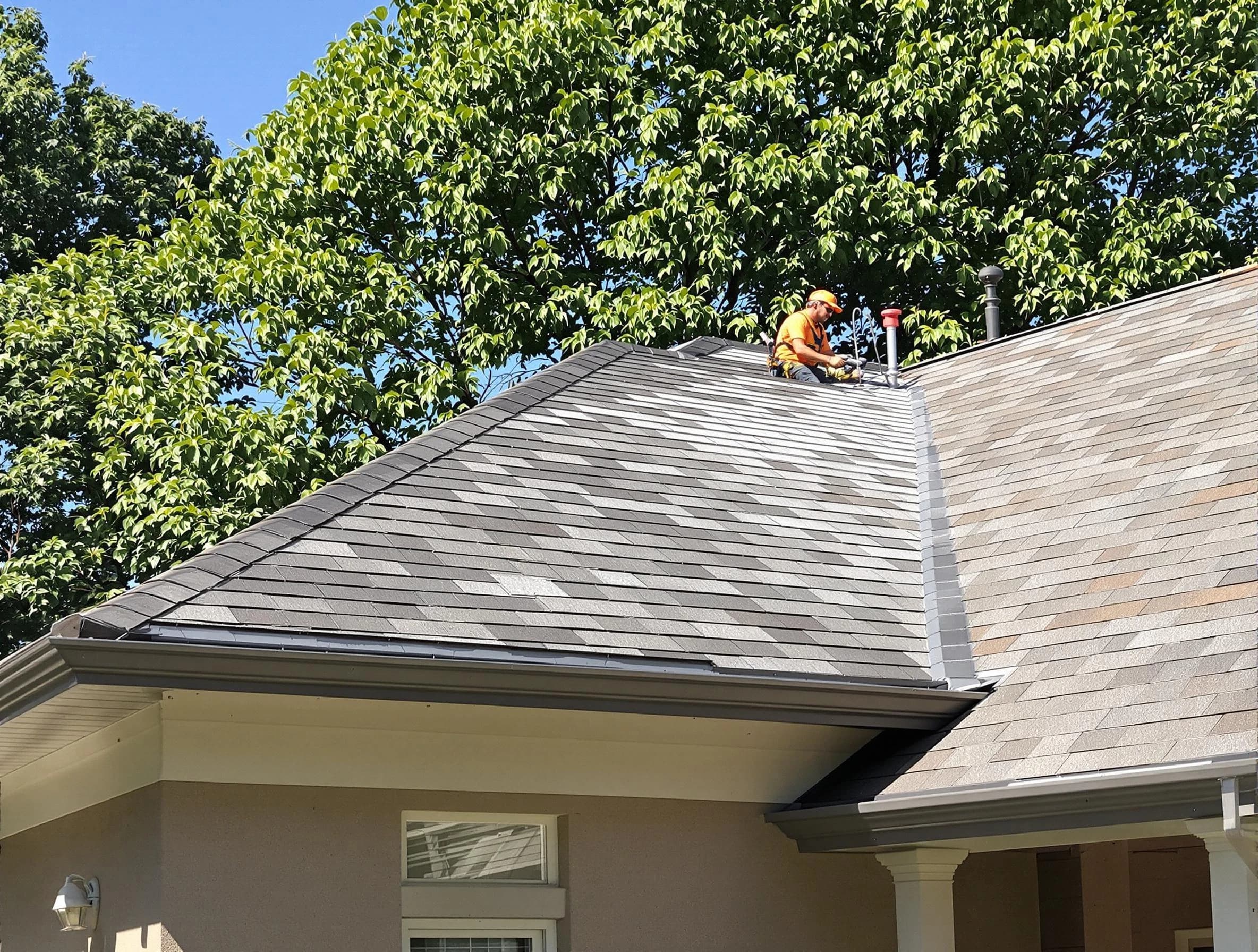 Newly completed shingle roofing by North Olmsted Roofing Company in North Olmsted, OH